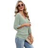 image:imageWIHOLL Womens Tops Dressy Casual 34 Length Sleeve V Neck Fall Fashion 2026Lightgreen