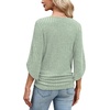 image:imageWIHOLL Womens Tops Dressy Casual 34 Length Sleeve V Neck Fall Fashion 2026Lightgreen