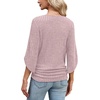 image:imageWIHOLL Womens Tops Dressy Casual 34 Length Sleeve V Neck Fall Fashion 2026Pink