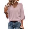 image:imageWIHOLL Womens Tops Dressy Casual 34 Length Sleeve V Neck Fall Fashion 2026Pink