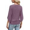 image:imageWIHOLL Womens Tops Dressy Casual 34 Length Sleeve V Neck Fall Fashion 2026Purple