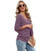 image:imageWIHOLL Womens Tops Dressy Casual 34 Length Sleeve V Neck Fall Fashion 2026Purple