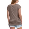 image:imageWIHOLL Womens V Neck Ruched Cap Sleeve T ShirtCoffee