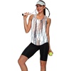 image:imageWIHOLL Workout Tops for Women Summer Athletic Tank Tops Sleeveless Shirts Beach Lightweight Gym ClothesEarthy Stripes