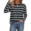 image:imageWiholl Long Sleeve Shirts for Women Stripe Tops Loose Oversized Fall OutfitBlack White Blue