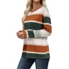 image:imageWiholl Long Sleeve Shirts for Women Stripe Tops Loose Oversized Fall OutfitCaramel Green