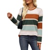 image:imageWiholl Long Sleeve Shirts for Women Stripe Tops Loose Oversized Fall OutfitCaramel Green