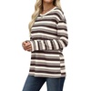 image:imageWiholl Long Sleeve Shirts for Women Stripe Tops Loose Oversized Fall OutfitCoffe White Apricot