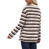 image:imageWiholl Long Sleeve Shirts for Women Stripe Tops Loose Oversized Fall OutfitCoffe White Apricot