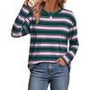image:imageWiholl Long Sleeve Shirts for Women Stripe Tops Loose Oversized Fall OutfitGreen Pink