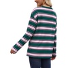 image:imageWiholl Long Sleeve Shirts for Women Stripe Tops Loose Oversized Fall OutfitGreen Pink