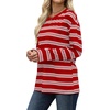 image:imageWiholl Long Sleeve Shirts for Women Stripe Tops Loose Oversized Fall OutfitRed White