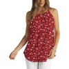image:imageWlHOLL Womens Pleated Tank Tops Spaghetti Strap Camisole Halter Tops Curved Hem Fashion 2026Jred Dot