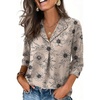 image:imageWIHOLL 34 Length Sleeve Womens Tops Dressy Casual Blouses Summer Spring Trendy Business Outfits Fashion ClothingBeige Floral