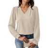 image:imageWIHOLL Blouses for Women Dressy Casual Long Sleeve Shirts Fall FashionBeige