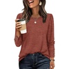 image:imageWIHOLL Long Sleeve Shirts for Women Buttons Cuff Tunic Tops Casual Fall Lightweight Sweaters Fashion 2025Acaramel