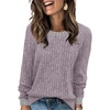 image:imageWIHOLL Long Sleeve Shirts for Women Lightweight Sweaters Fall Outfits 2026 Color Block Winter Clothing Dressy Casual Soft08light Purple