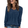 image:imageWIHOLL Long Sleeve Shirts for Women V Neck Lightweight Sweaters Casual Tunic Tops Outfits Fall Fashion Clothes 202613  Blue