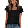 image:imageWIHOLL Short Sleeve Sweater for Women Scoop Neck Trendy Summer Tops 2026 Travel Business Casual OutfitsBlack