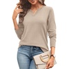 image:imageWIHOLL Sweaters for Women Long Sleeve Fits V Neck Knit 2026 Fall OutfitsApricot