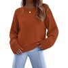 image:imageWIHOLL Womens Sweaters Crew Neck Fall Tops Trendy Long Sleeve Shirts Fashion Womens ClothingCaramel