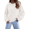 image:imageWIHOLL Womens Sweaters Crew Neck Fall Tops Trendy Long Sleeve Shirts Fashion Womens ClothingClassic White