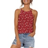 image:imageWlHOLL Womens Pleated Tank Tops Spaghetti Strap Camisole Halter Tops Curved Hem Fashion 2026Jred Dot