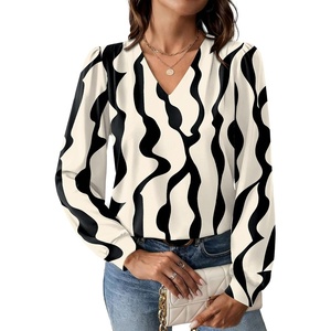 image:imageWIHOLL Blouses for Women Dressy Casual Long Sleeve Shirts Fall FashionApricot Abstract