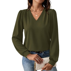 image:imageWIHOLL Blouses for Women Dressy Casual Long Sleeve Shirts Fall FashionGreen