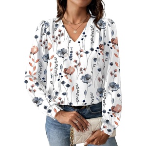 image:imageWIHOLL Blouses for Women Dressy Casual Long Sleeve Shirts Fall FashionWhite Floral