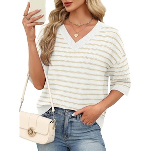 image:imageWIHOLL Oversized 34 Length Sleeve Womens Sweaters Crochet Fall Outfits0white Khaki