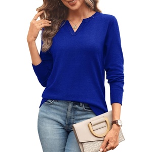 image:imageWIHOLL Sweaters for Women Long Sleeve Fits V Neck Knit 2026 Fall OutfitsBlue