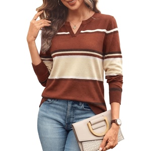 image:imageWIHOLL Sweaters for Women Long Sleeve Fits V Neck Knit 2026 Fall OutfitsBurnt Orange