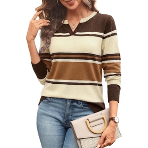 image:imageWIHOLL Sweaters for Women Long Sleeve Fits V Neck Knit 2026 Fall OutfitsChocolate Brown