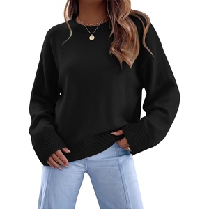 image:imageWIHOLL Womens Sweaters Crew Neck Fall Tops Trendy Long Sleeve Shirts Fashion Womens ClothingBlack