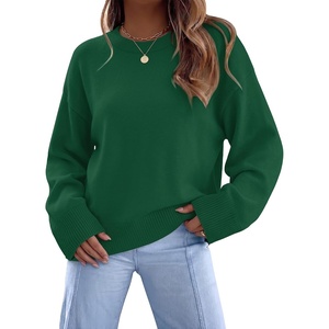 image:imageWIHOLL Womens Sweaters Crew Neck Fall Tops Trendy Long Sleeve Shirts Fashion Womens ClothingGreen