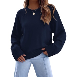 image:imageWIHOLL Womens Sweaters Crew Neck Fall Tops Trendy Long Sleeve Shirts Fashion Womens ClothingNavy Blue