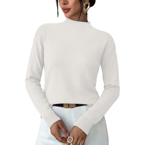 image:imageWIHOLL Womens Sweaters Mock Neck Long Sleeve Tops Fall Outfits Fashion 2026All White