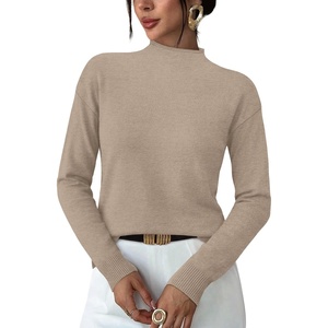image:imageWIHOLL Womens Sweaters Mock Neck Long Sleeve Tops Fall Outfits Fashion 2026Apricot