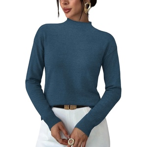 image:imageWIHOLL Womens Sweaters Mock Neck Long Sleeve Tops Fall Outfits Fashion 2026Blue