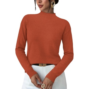 image:imageWIHOLL Womens Sweaters Mock Neck Long Sleeve Tops Fall Outfits Fashion 2026Caramel